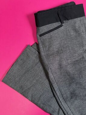 Express Columnist Pant Size 6R Dark Grey with Black Colorblock Office Dress Pant